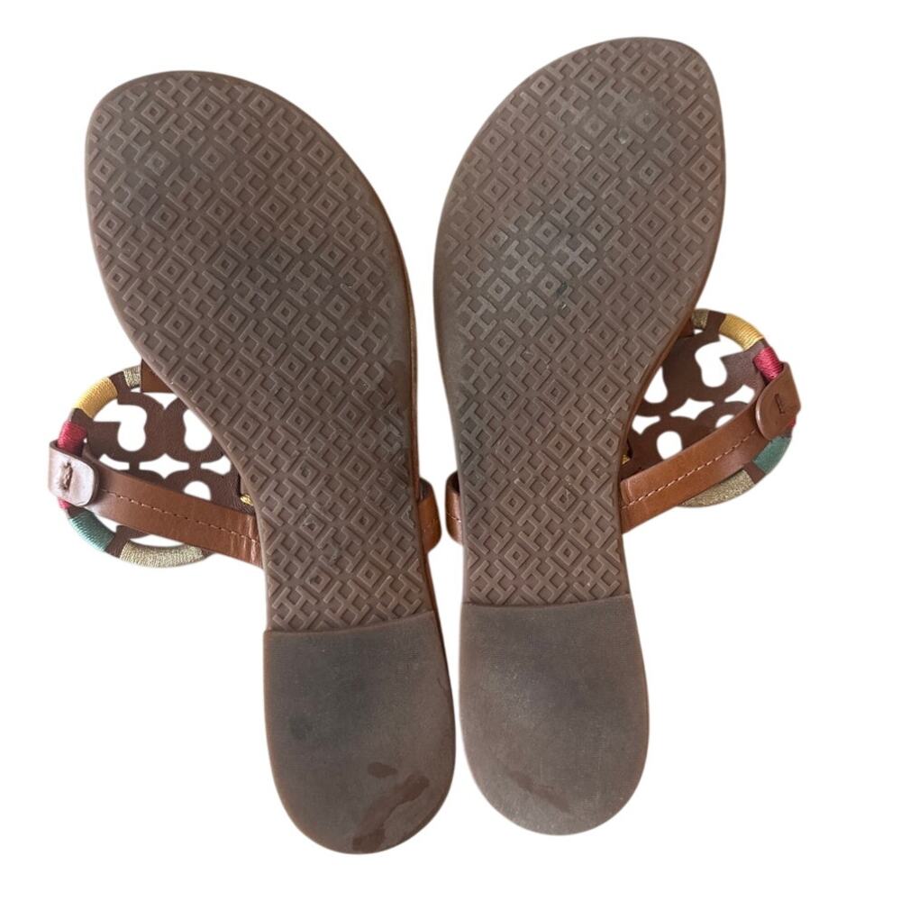Tory Burch Miller Wrapped Logo Sandals Vachetta Multi Size 8 - Picture 5 of 13